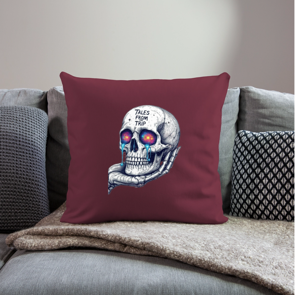 Galactic Skull Pillow Cover 18” x 18” - burgundy
