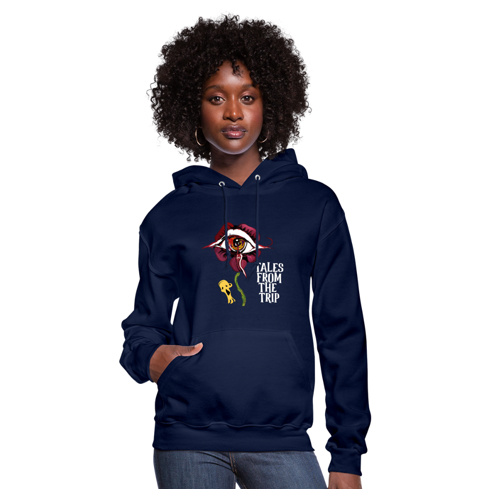 Datura Women's Hoodie (White Text) - navy