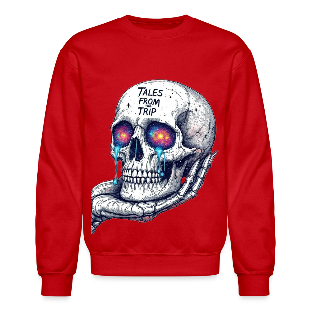 Galactic Skull Crewneck Sweatshirt - red