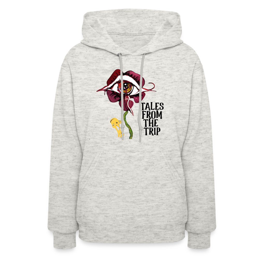 Datura Women's Hoodie (Black Text) - heather oatmeal