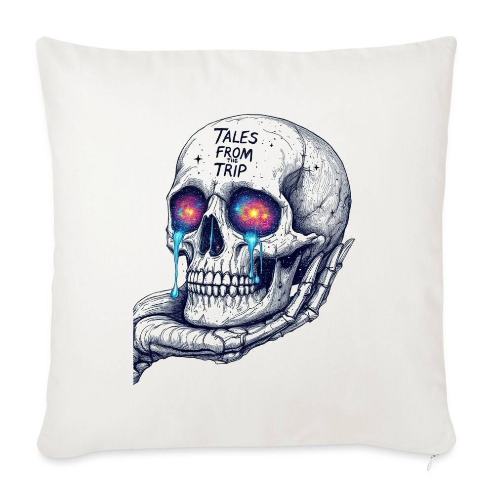 Galactic Skull Pillow Cover 18” x 18” - natural white