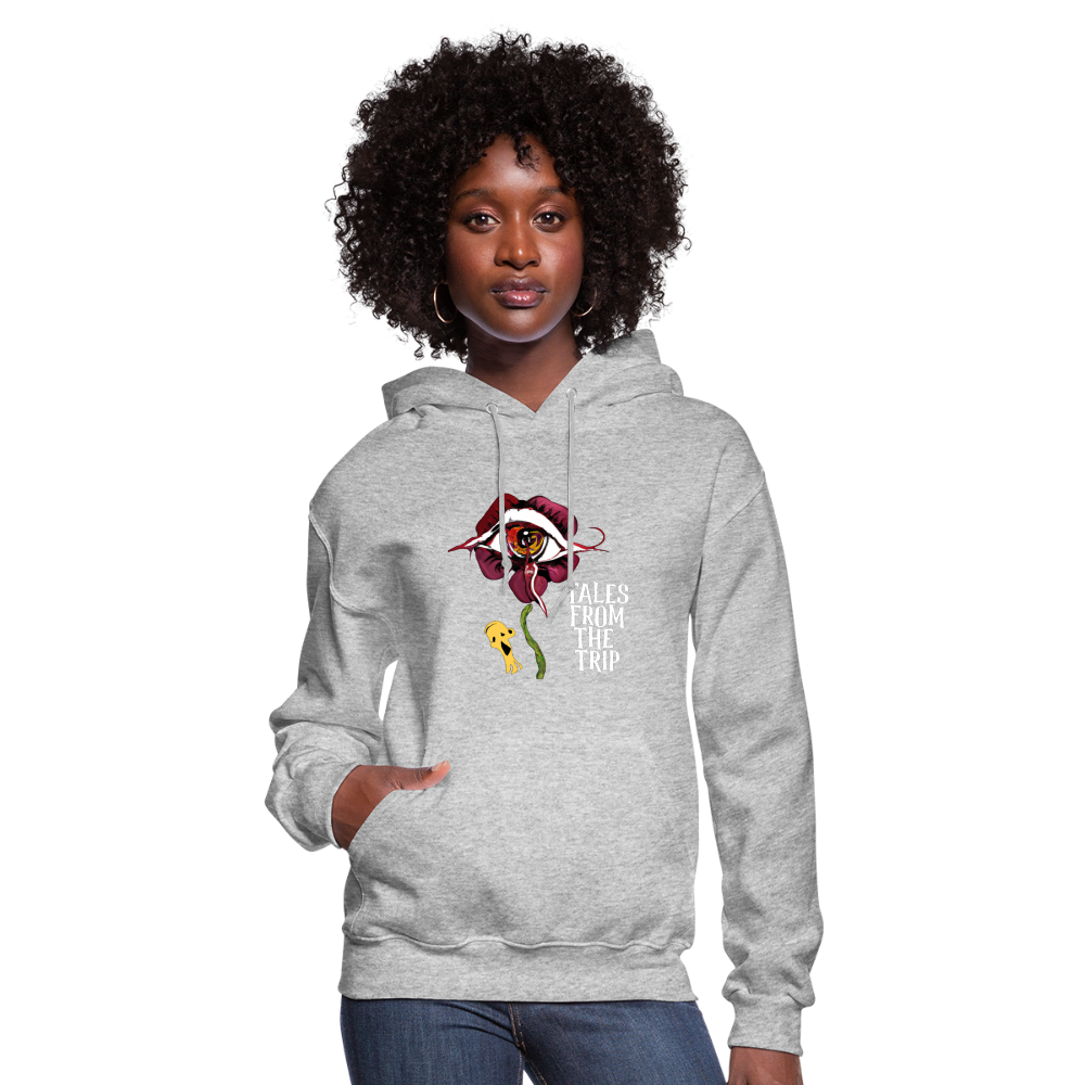 Datura Women's Hoodie (White Text) - heather gray