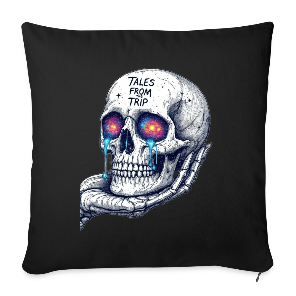 Galactic Skull Pillow Cover 18” x 18” - black