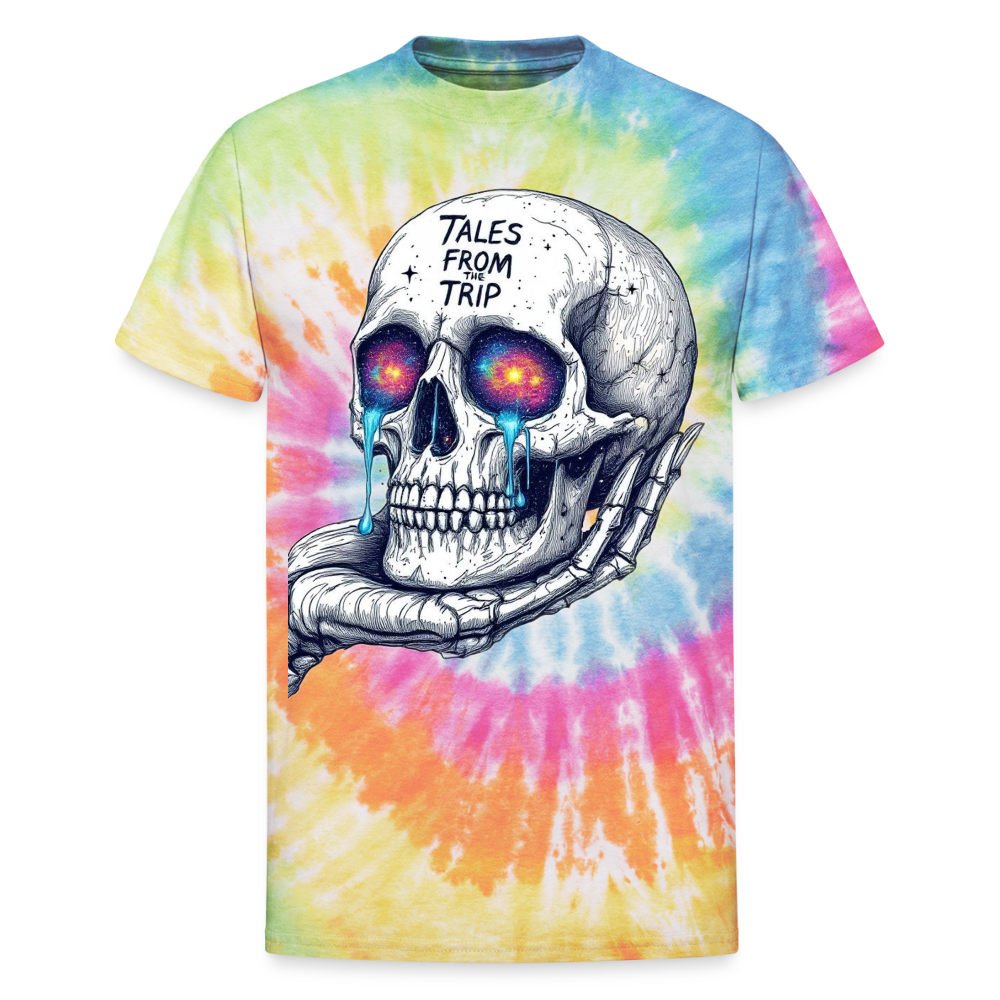 Galactic Skull Unisex Tie Dye T-Shirt - rainbow