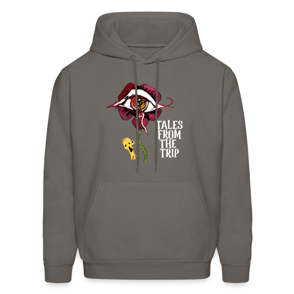 Datura Men's Hoodie (White Text) - asphalt gray