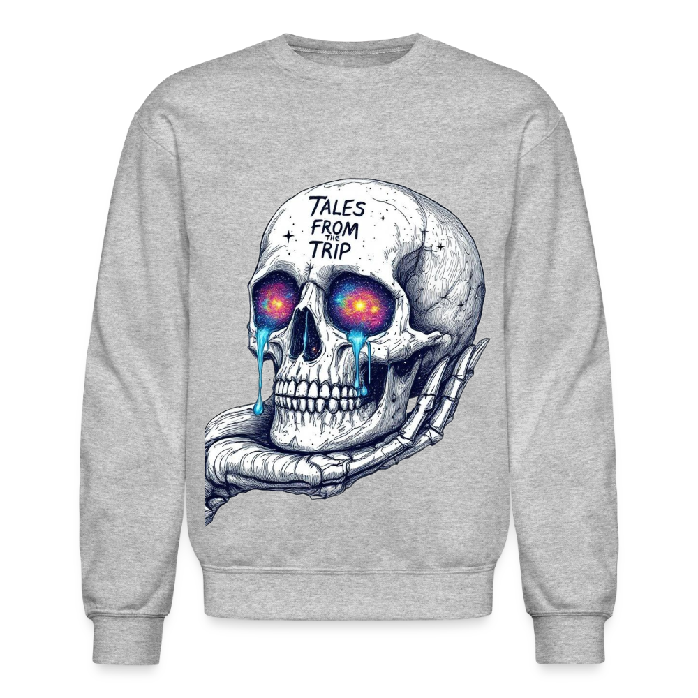 Galactic Skull Crewneck Sweatshirt - heather gray