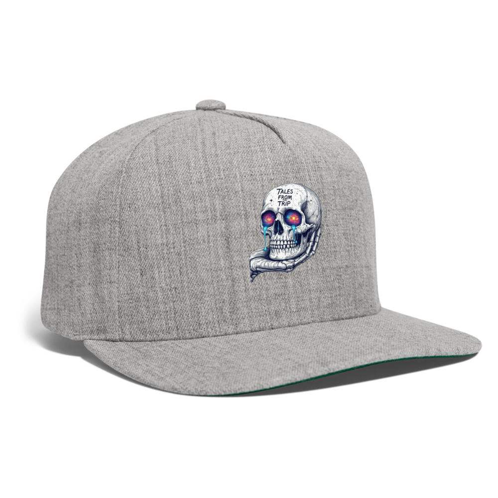 Galactic Skull Snapback - heather gray