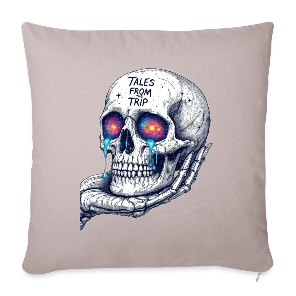 Galactic Skull Pillow Cover 18” x 18” - light taupe
