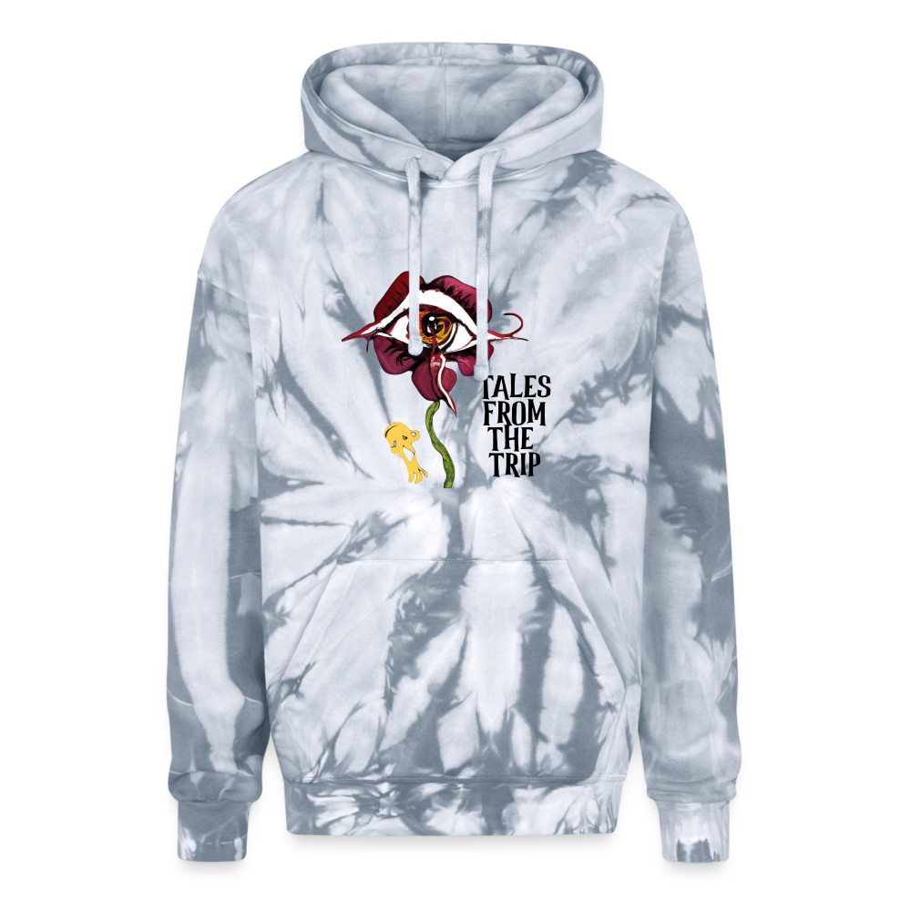 Datura Adult Tie Dye Hoodie - spider silver