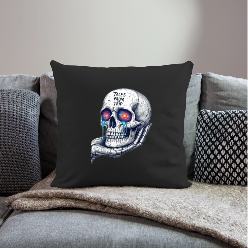 Galactic Skull Pillow Cover 18” x 18” - black