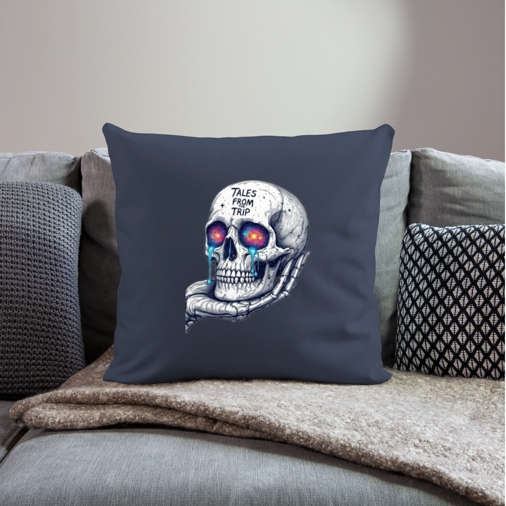Galactic Skull Pillow Cover 18” x 18” - navy