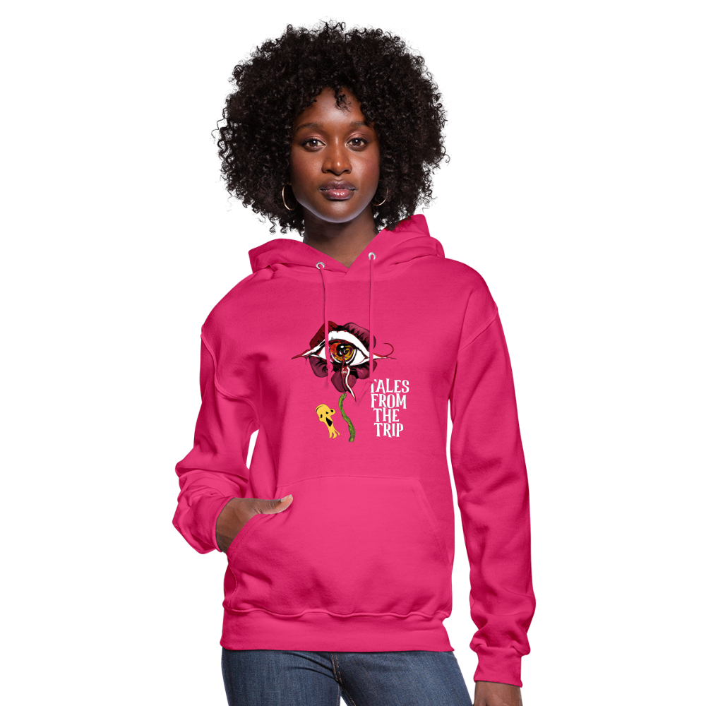 Datura Women's Hoodie (White Text) - fuchsia