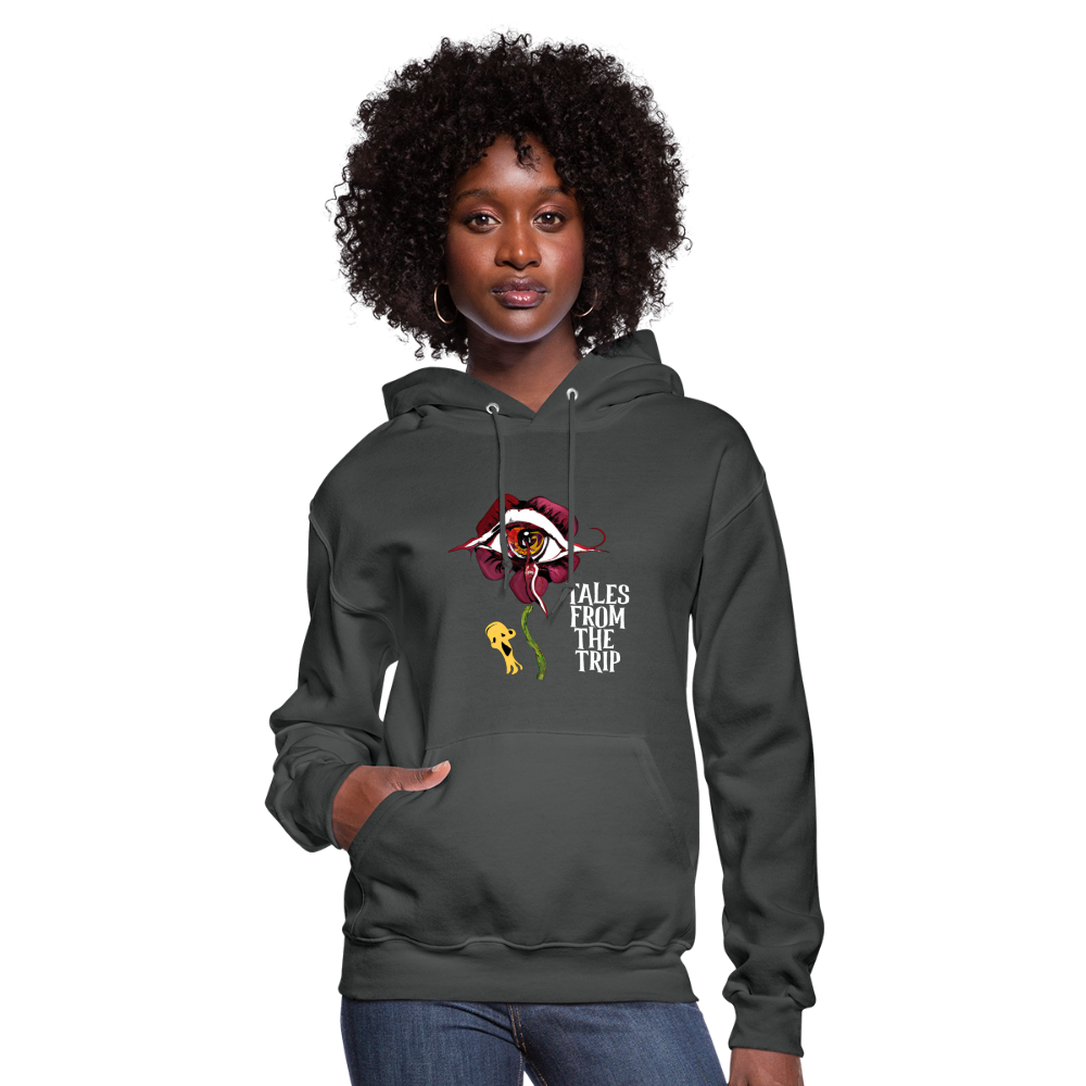 Datura Women's Hoodie (White Text) - asphalt