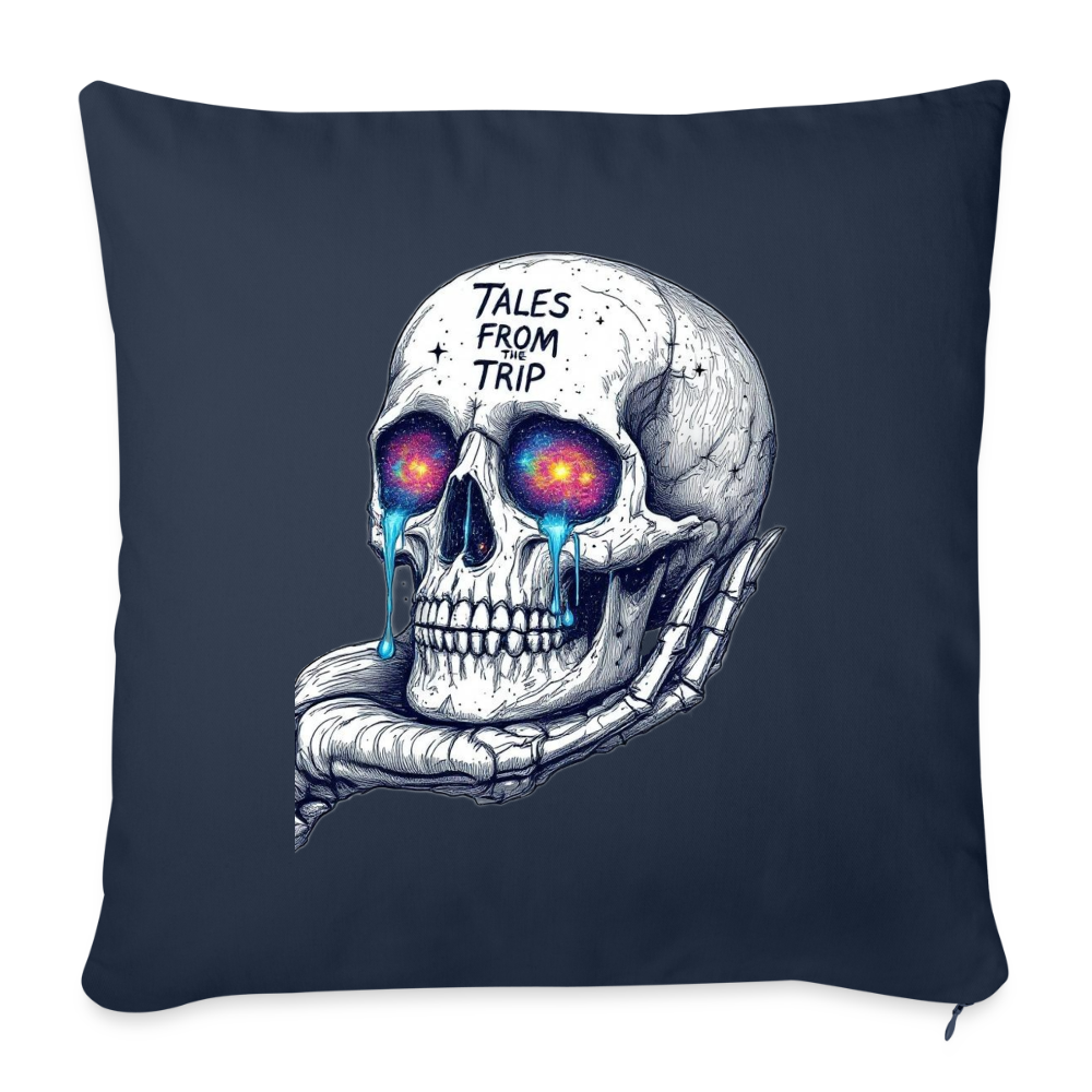 Galactic Skull Pillow Cover 18” x 18” - navy