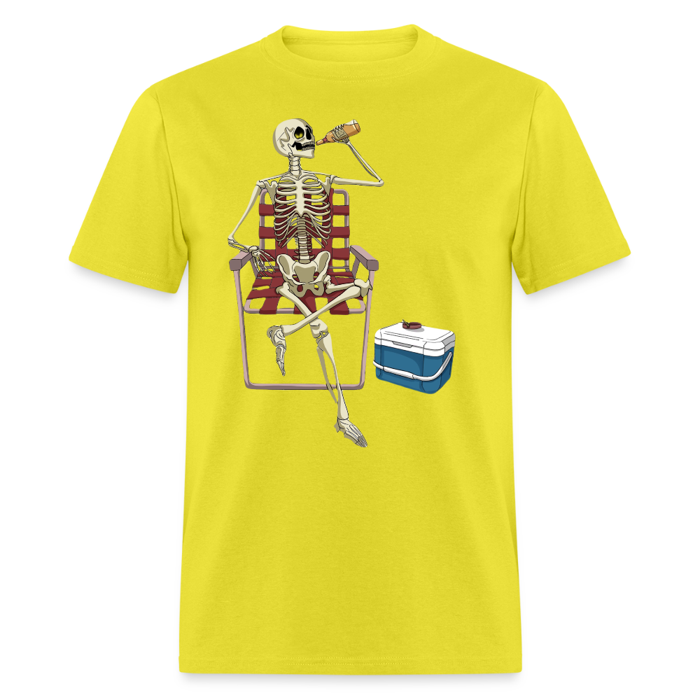 Lounging Skeleton Unisex T-Shirt - yellow