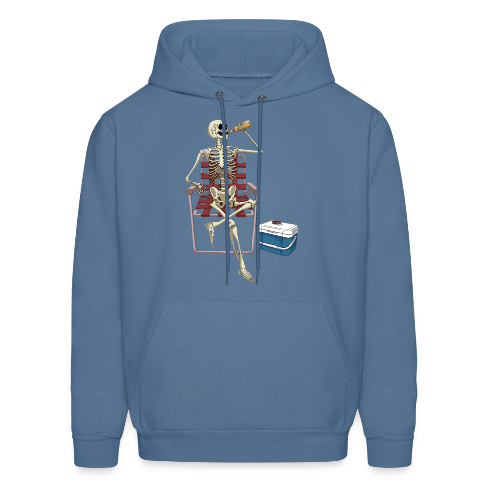 Lounging Skeleton Men's Hoodie 2026 - denim blue