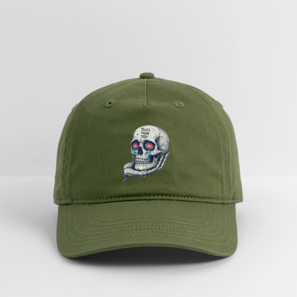 Galactic Skull Hat - olive green