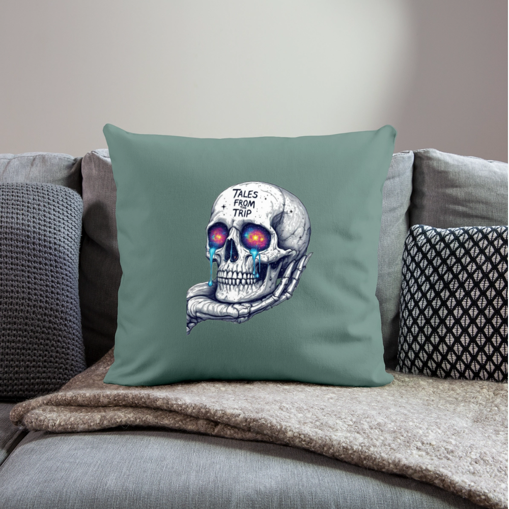 Galactic Skull Pillow Cover 18” x 18” - cypress green