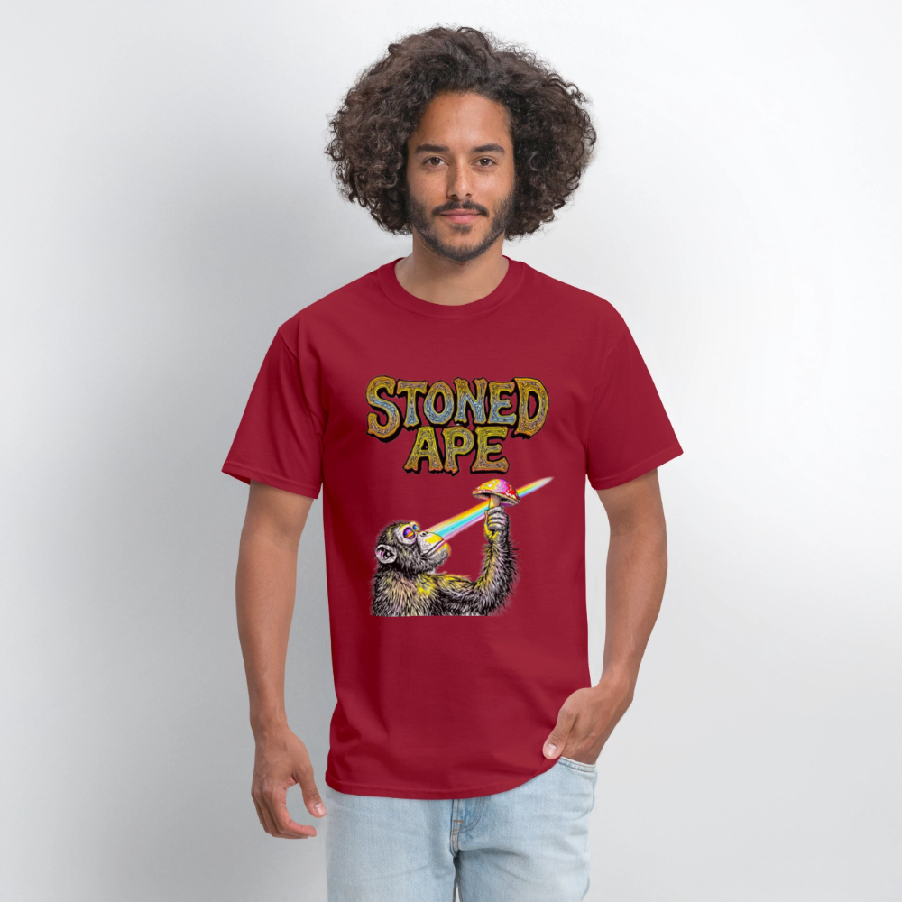 Stoned Ape Theory Unisex Tee - dark red