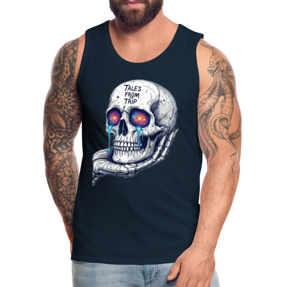 Galactic Skull Men's Tank Top - deep navy