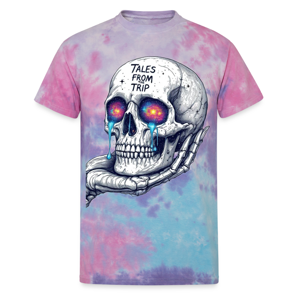 Galactic Skull Unisex Tie Dye T-Shirt - cotton candy