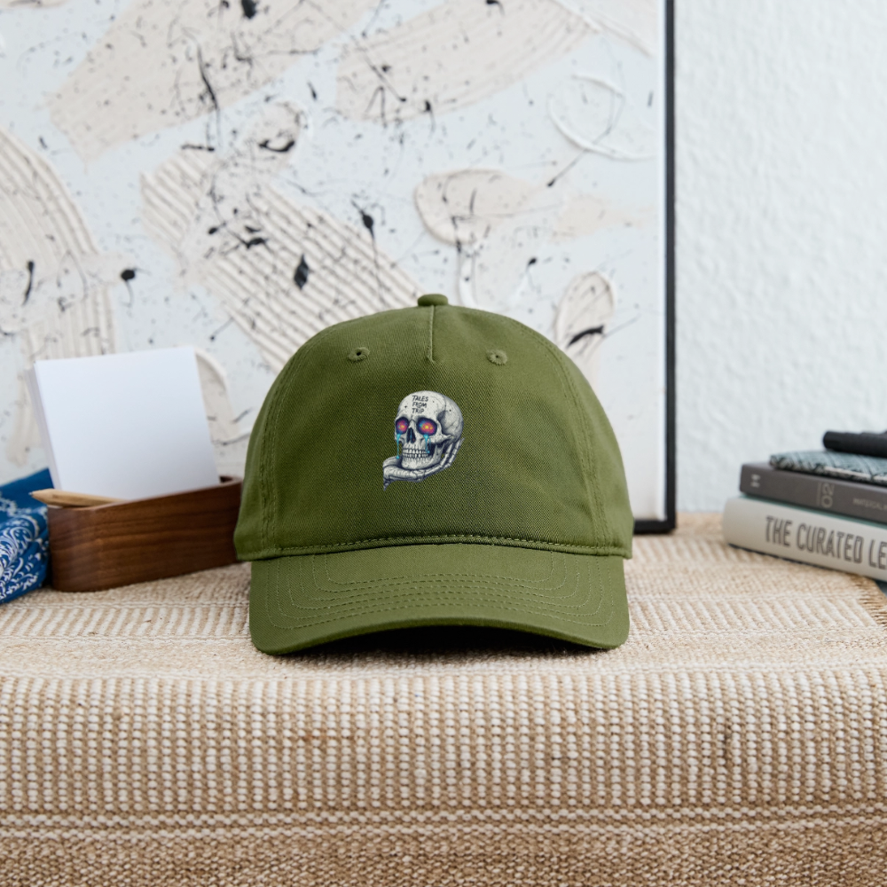 Galactic Skull Hat - olive green