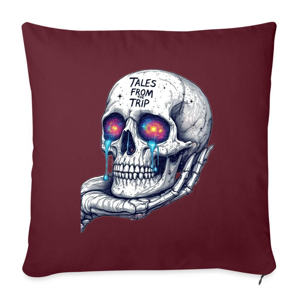 Galactic Skull Pillow Cover 18” x 18” - burgundy