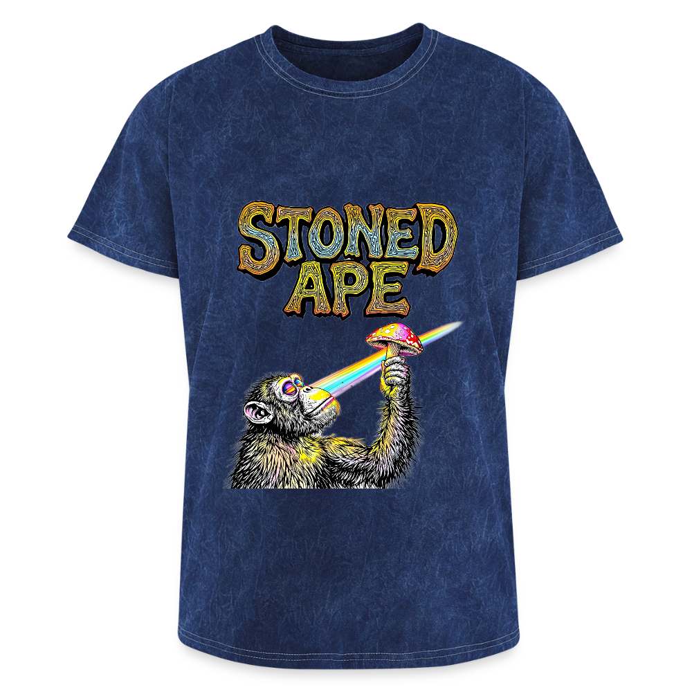 Stoned Ape Theory Mineral Wash Tee - mineral navy