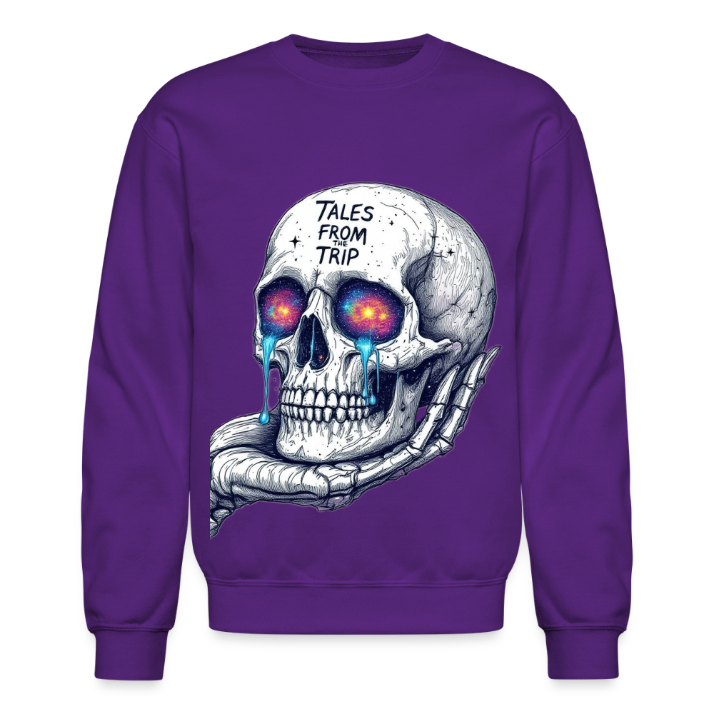 Galactic Skull Crewneck Sweatshirt - purple