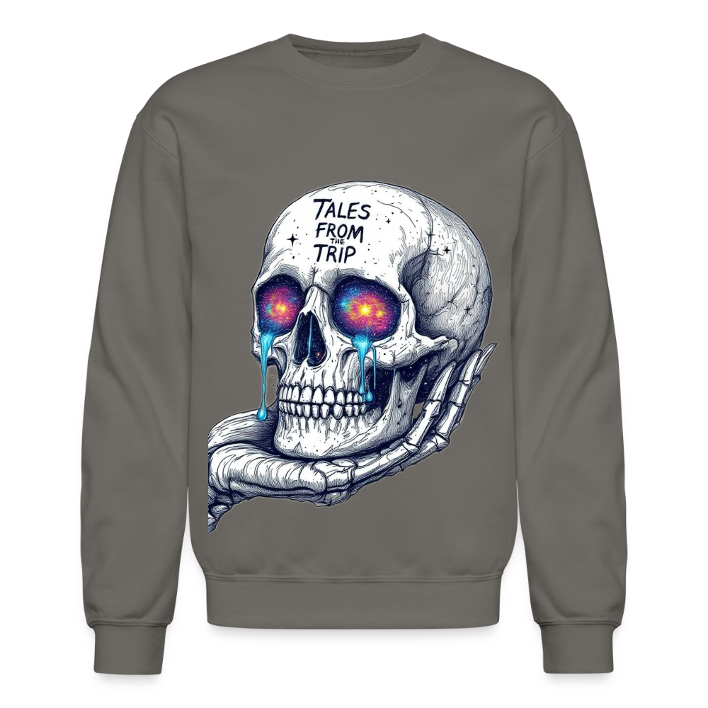 Galactic Skull Crewneck Sweatshirt - asphalt gray