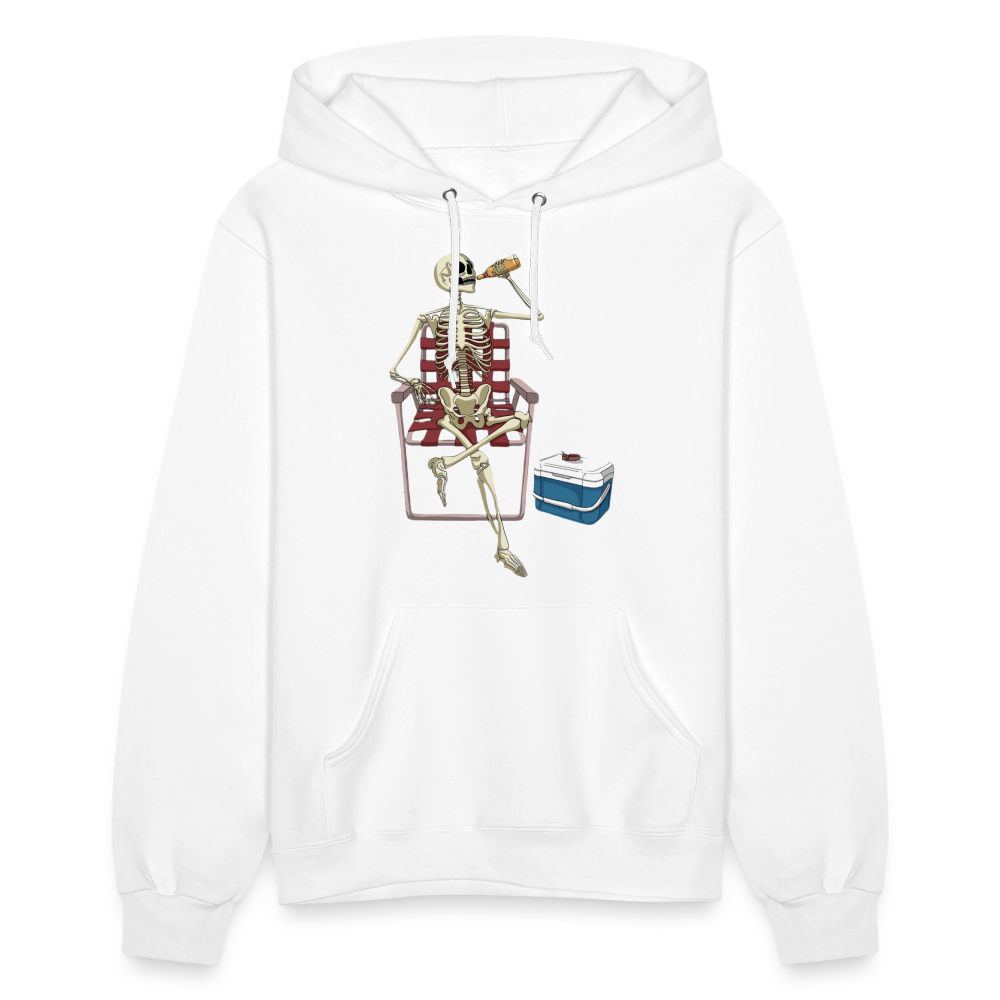 Lounging Skeleton Women's Hoodie - white