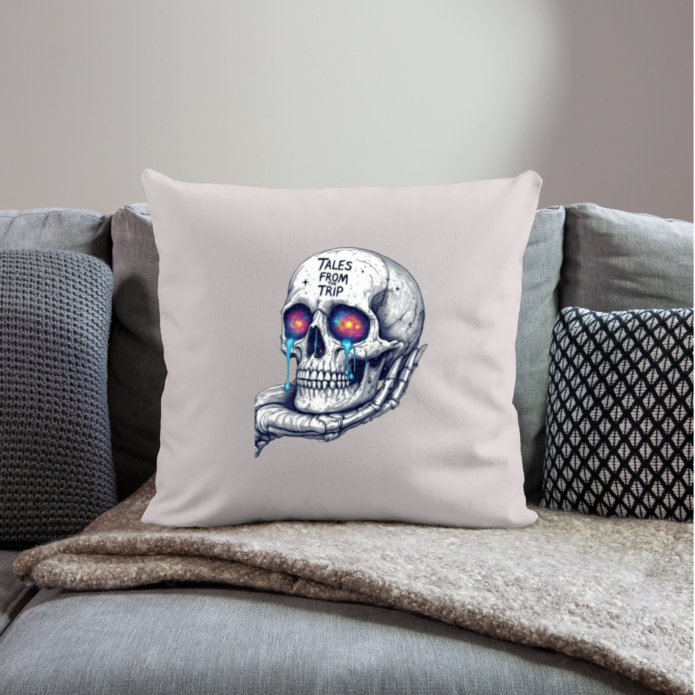 Galactic Skull Pillow Cover 18” x 18” - light taupe