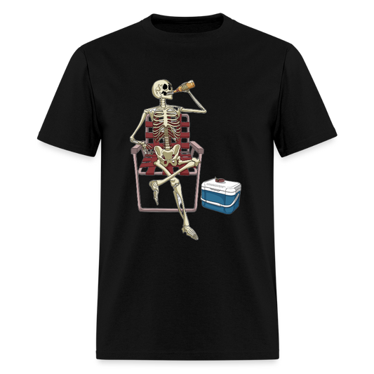 Lounging Skeleton Unisex T-Shirt - black