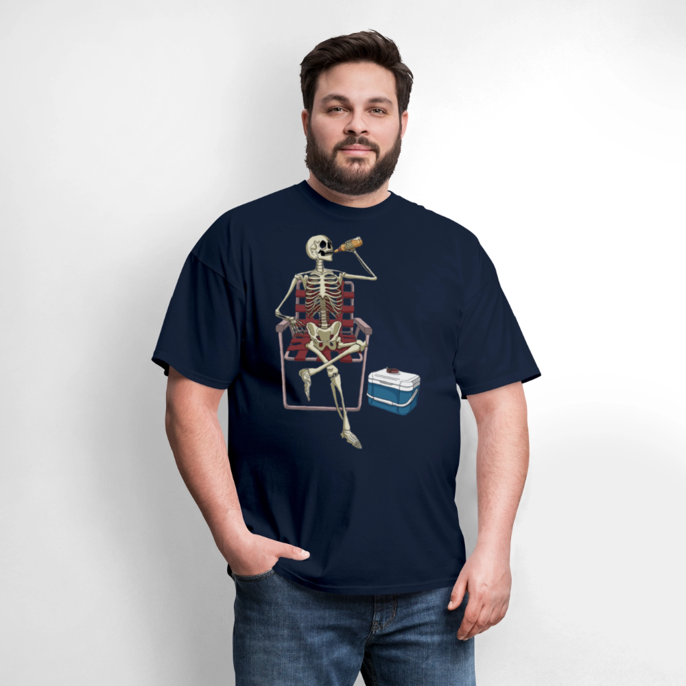 Lounging Skeleton Unisex T-Shirt - navy