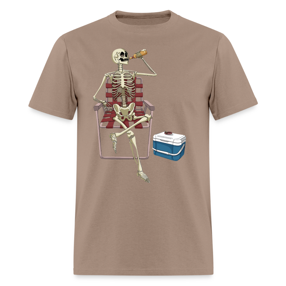 Lounging Skeleton Unisex T-Shirt - brown savana