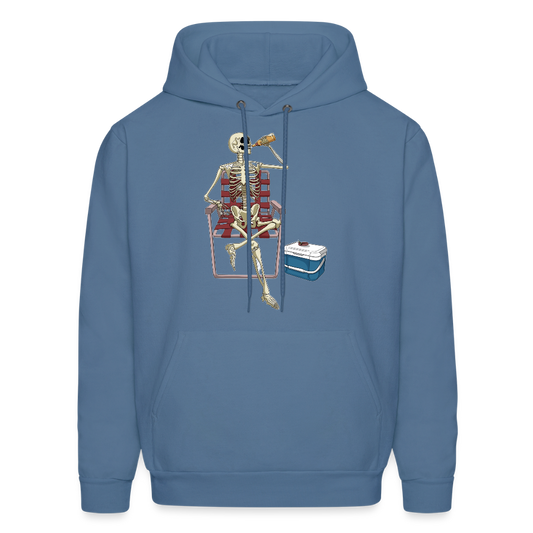 Lounging Skeleton Men's Hoodie - denim blue