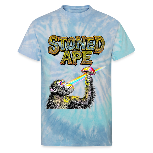 Stoned Ape Theory Unisex Tie Dye Tee - blue lagoon