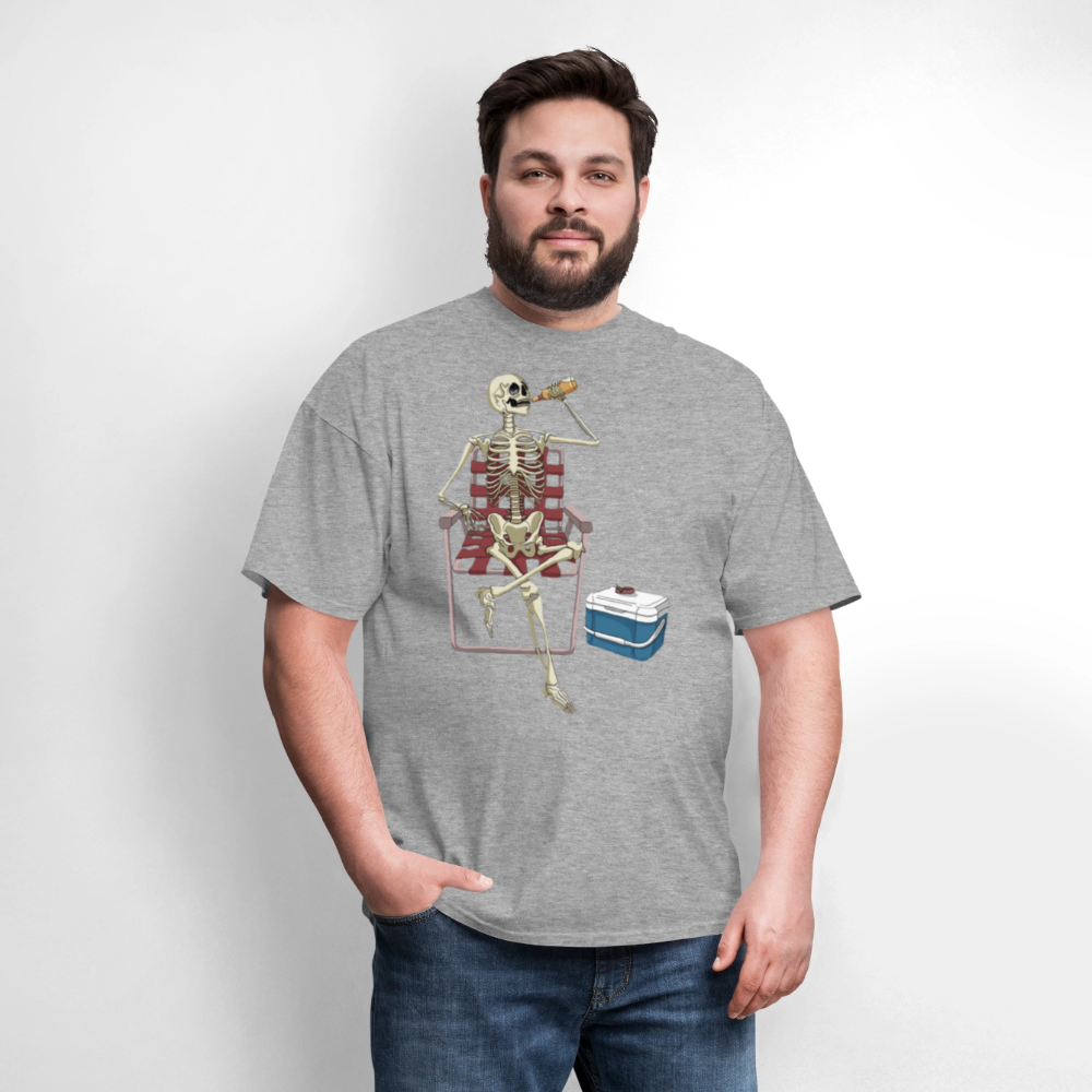 Lounging Skeleton Unisex T-Shirt - heather gray