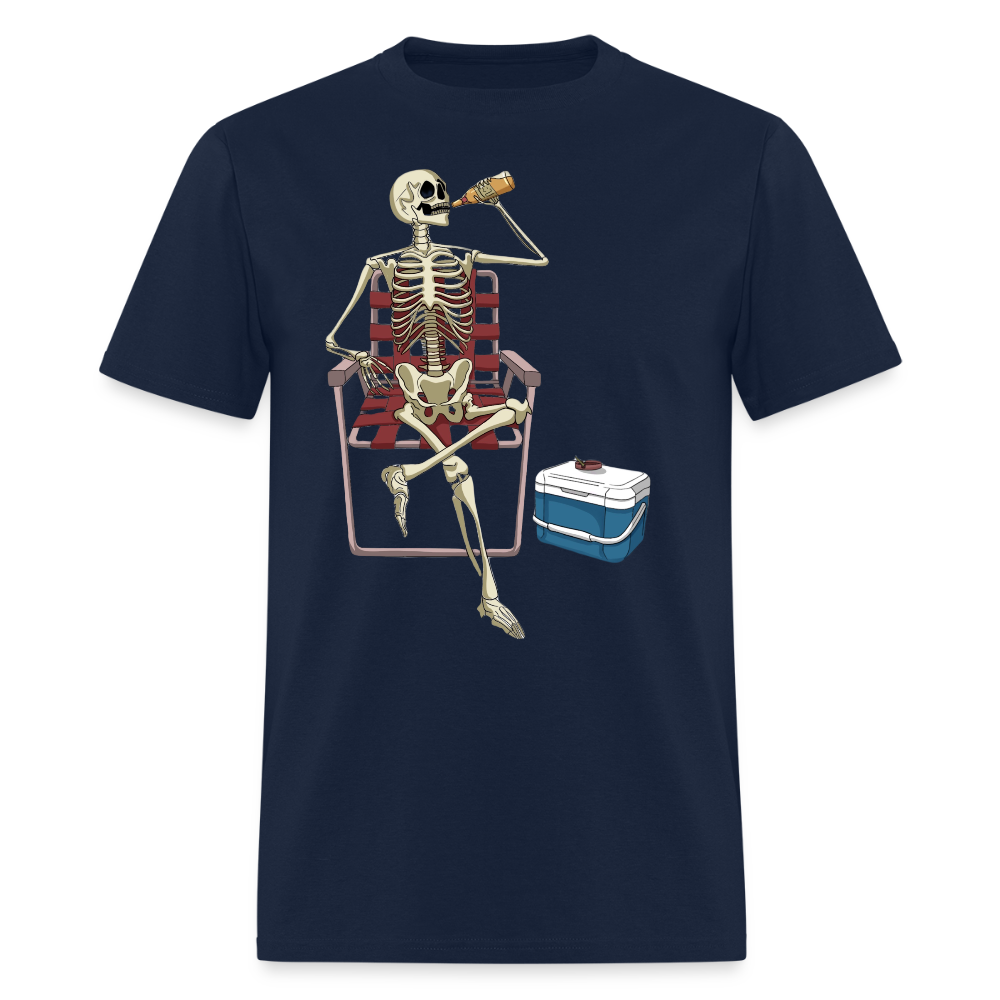 Lounging Skeleton Unisex T-Shirt - navy