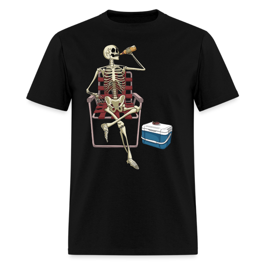 Lounging Skeleton Unisex T-Shirt - black