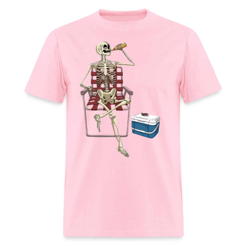 Lounging Skeleton Unisex T-Shirt - pink