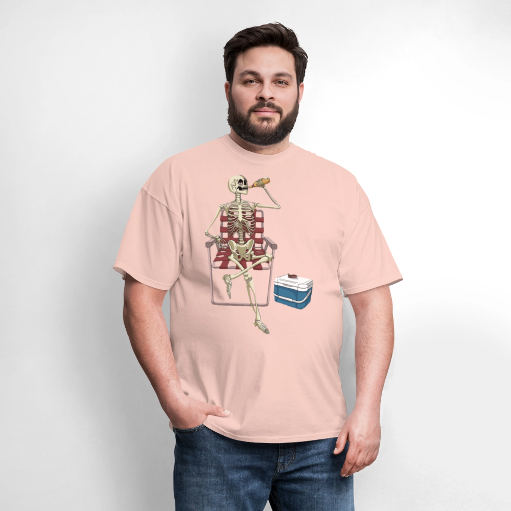 Lounging Skeleton Unisex T-Shirt - blush pink 