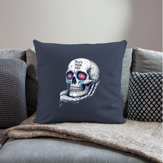 Galactic Skull Pillow Cover 18” x 18” - navy