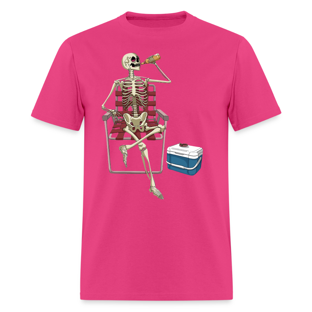 Lounging Skeleton Unisex T-Shirt - fuchsia