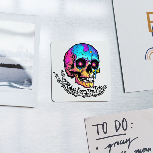 Tales From The Trip Galactic Skull Magnet - white