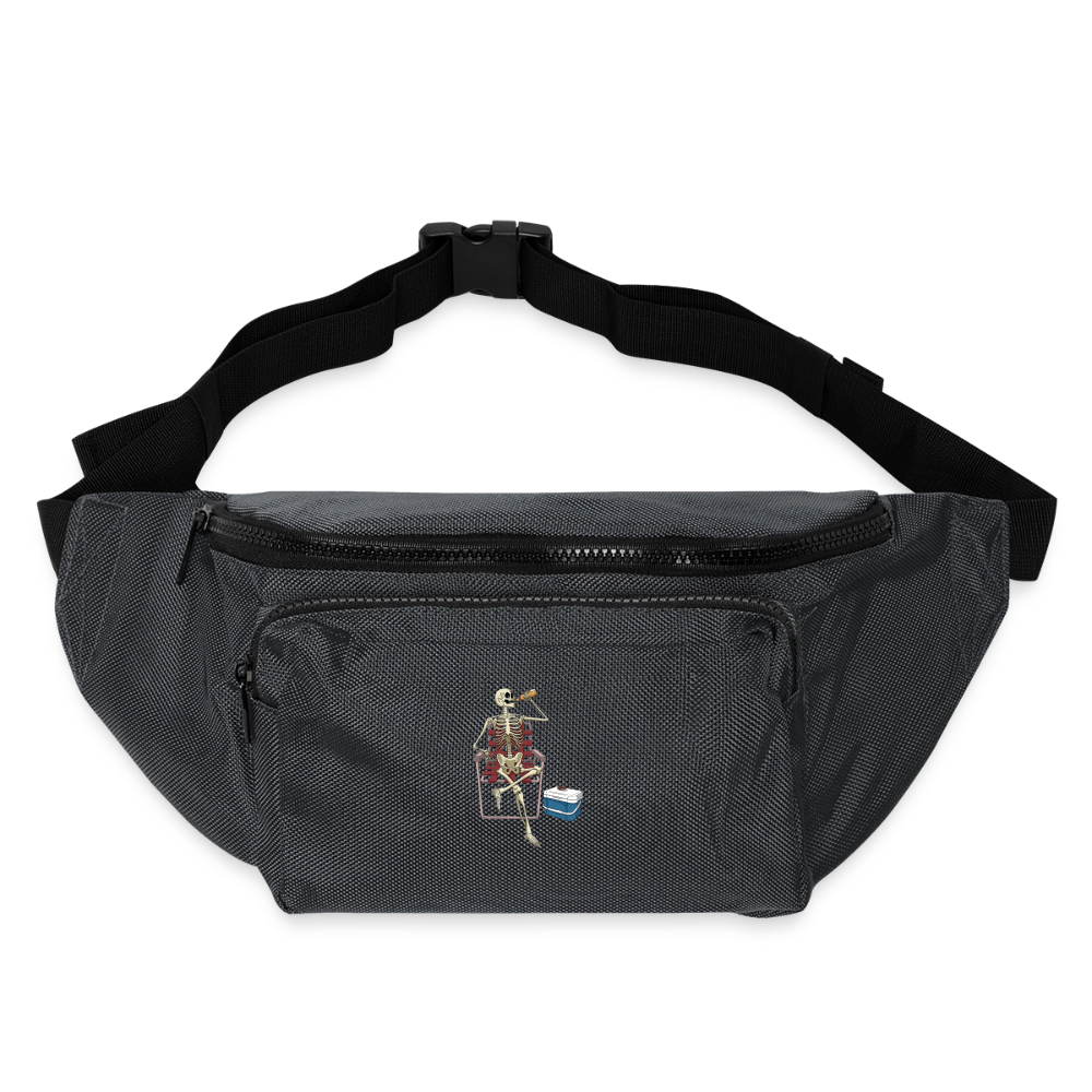Skeleton Large Crossbody Hip Bag - charcoal gray