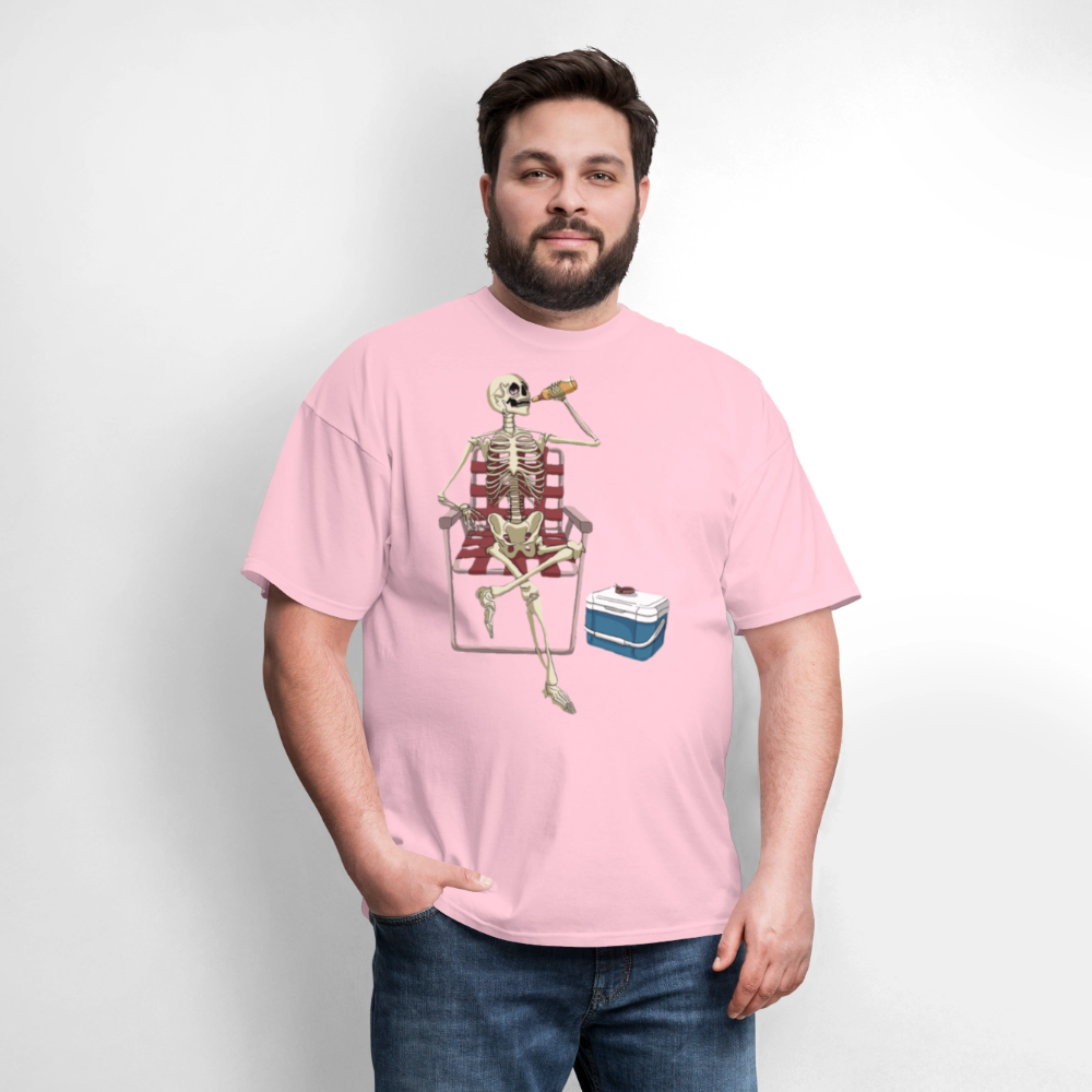 Lounging Skeleton Unisex T-Shirt - pink