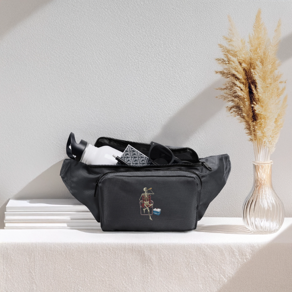 Skeleton Large Crossbody Hip Bag - charcoal gray