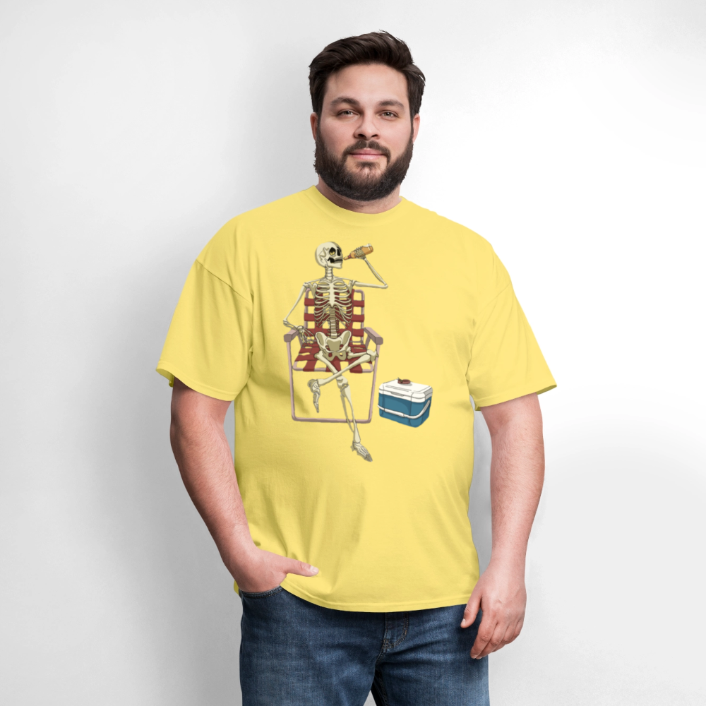 Lounging Skeleton Unisex T-Shirt - cornsilk