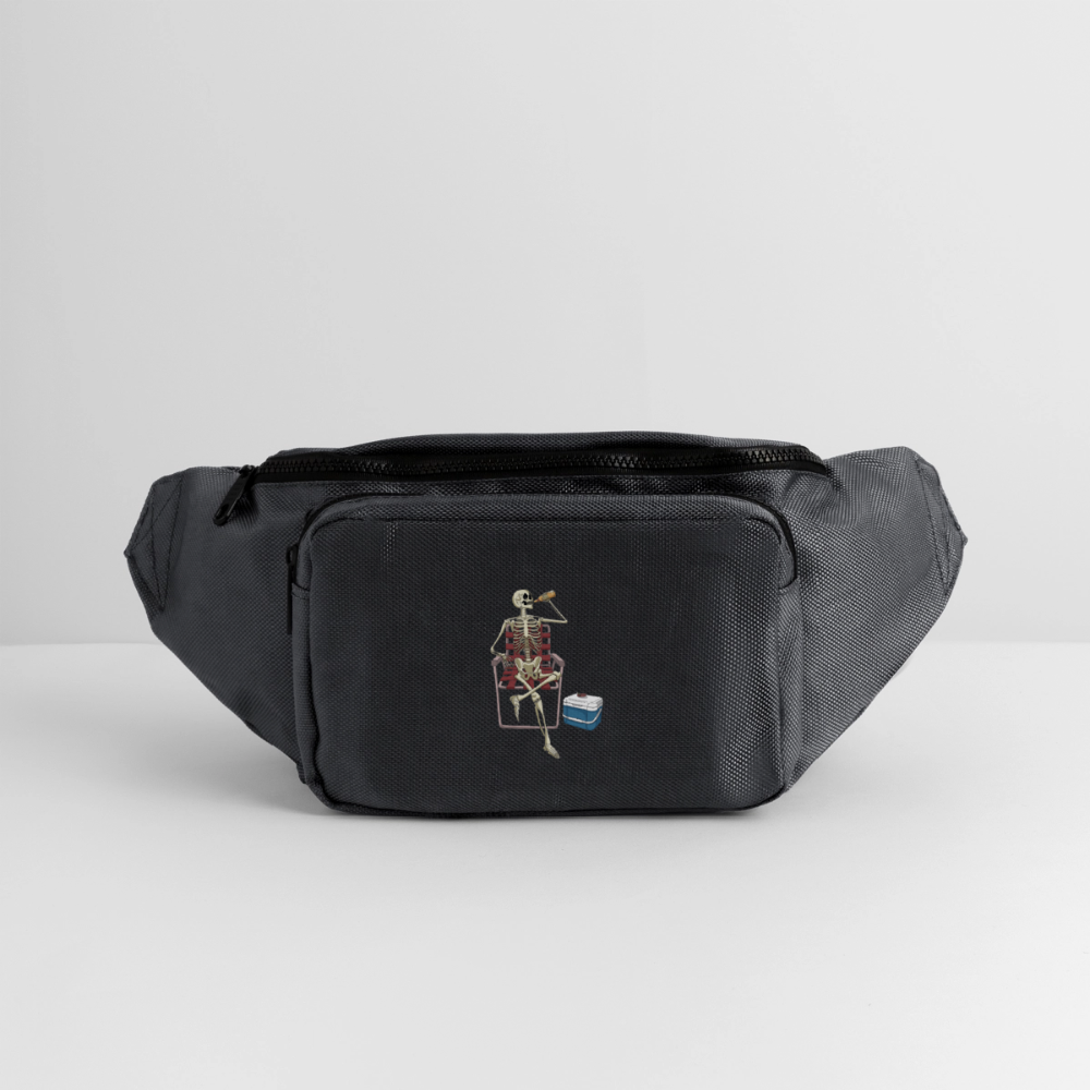 Skeleton Large Crossbody Hip Bag - charcoal gray